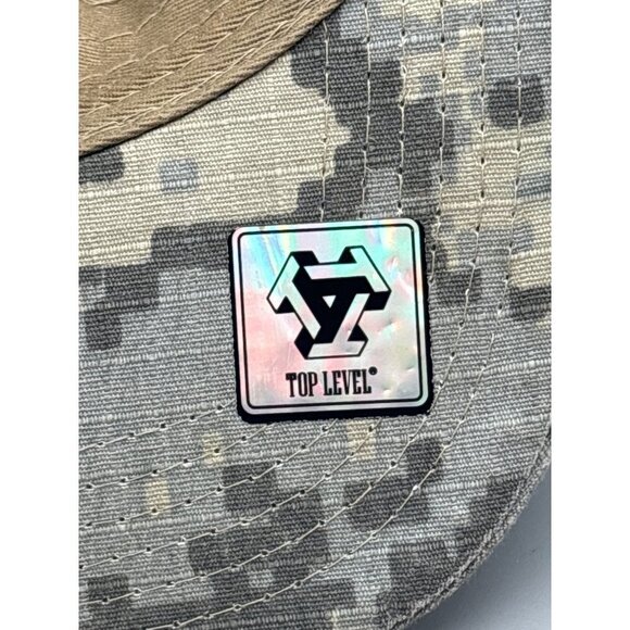 Top Level Men's Camouflage Snapback Hat Black Stars and Stripes USA Adjustable - Picture 8 of 9